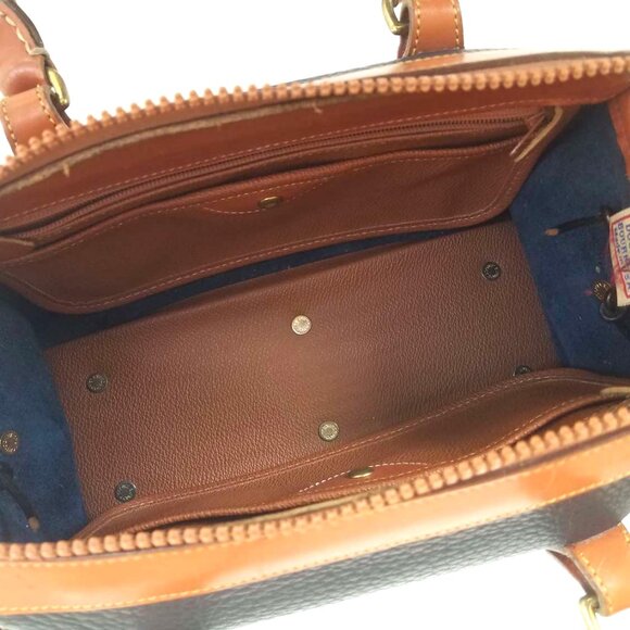 Vintage Dooney & Bourke AWL Leather Small Satchel Navy - Picture 4 of 6